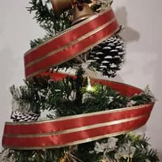 FITA VERMELHA ARAMADO 914CM 36MM NATAL DECORAÇÃO PRESENTE ÁRVORE 6363-1180
