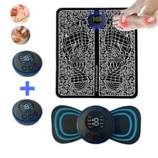 Kit Tapete E Mini Massageador Elétrico Dor Pés E Musculares EMS