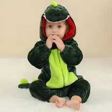 Pijama Macacão de bebê dino de menino peluciado cosplay