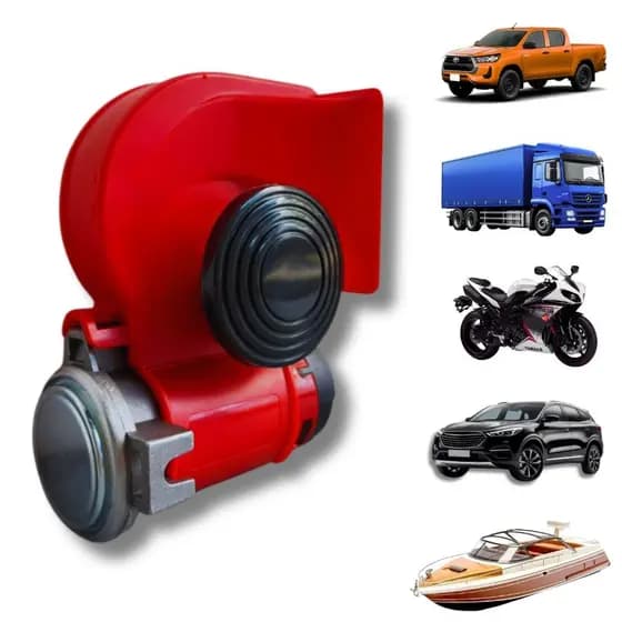 Buzina A Ar 12V Moto Carro Caminhão Van Ônibus Barco Lancha Universal Compacta C/ Compressor