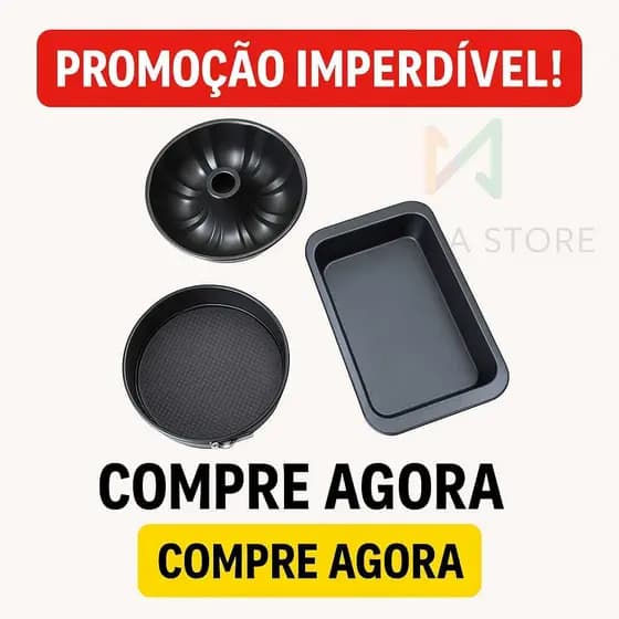 FORMAS ASSADEIRAS ANTIADERENTES , BOLO, PUDIM E FUNDO REMOVÍVEL