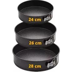 Kit 3 Formas com Fundo Removível Antiaderente para torta Bolo