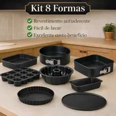 KIT FORMAS ASSADEIRAS 8,7,6,5,4,3 ANTIADERENTE TORTA,BOLO, PÃO e CARNE