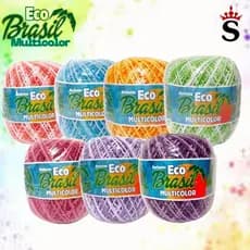 Barbante Eco Brasil Multicolor N6 200g - Barbante Mesclado Cores Vibrantes / Tapete/Crochê/Artesanat