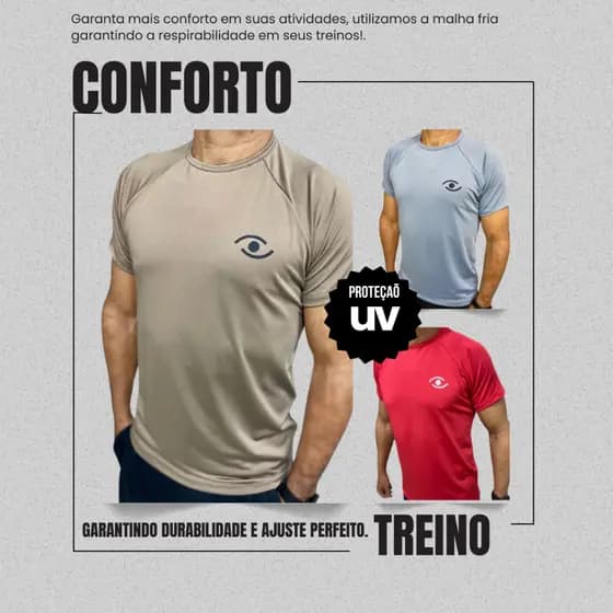 Camiseta Dry Fit Masculina Fitness Esportiva Para treino Ajustável no Corpo