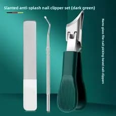 3 peças Cortador de unhas angular de 25° à prova de respingos, aparador de cutículas com ponta