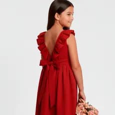 Vestido Infantil Vermelho Branco Festa Formatura Luxo Menina Feminino Verão Elegante