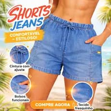 Short jeans casual feminino, para dia a dia Bermuda feminina soltinha leve para o verão e dia quente