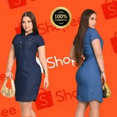 vestido feminino soltinho casual, vestido de botões social, vestido feminino em jeans