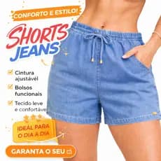 Short no jeans moda feminina, Bermuda feminina soltinha, Short tradicional casual, básico e conforto