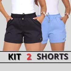 Short feminino, Kit com 2 peças, bermuda soltinha feminina curta básica e confortável