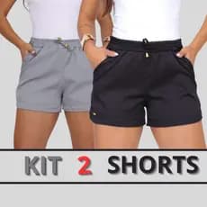 Short feminino, Kit com 2 peças, bermudinha curta feminina curta e básica muito confortável