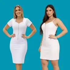Vestido branco feminino para fim de ano, réveillon, ano novo, virada de ano, moda feminina