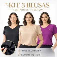 Kit 3 Blusas Femininas Básicas – Confortáveis, Soltinhas e Estilosas