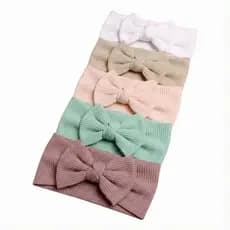 Laços de Bebê Faixinha Turbante Meia de Seda Kit 5 Unidades