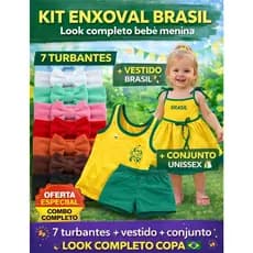Kit Enxoval de Bebê 7 Turbantes + Vestidinho Menina Laços de Bebê + Brinde Conjunto Infantil Menina