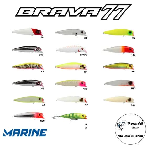 Isca Artificial - Marine Sports - Brava 77 - Sub Superfície - Floating - 7.7 cm - 7.2 g - Tucunaré