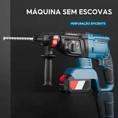 Martelete Rotativo Rompedor Demolidor Com Maleta E Brocas Ponteira Talhadeira Furadeira
