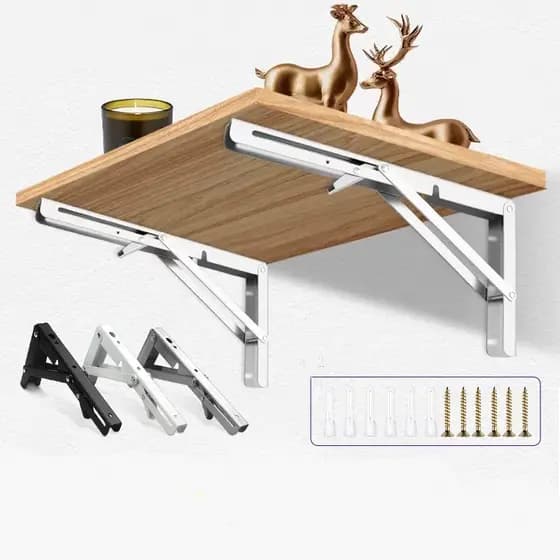 Kit Suportes Mão Francesa Retrátil Dobrável Cantoneiras Mesa Balcão 20cm 25cm 30cm 35cm 40cm ou 45cm