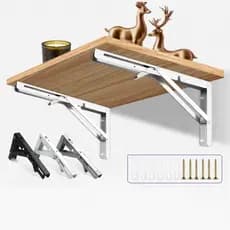 Kit Suportes Mão Francesa Retrátil Dobrável Cantoneiras Mesa Balcão 20cm 25cm 30cm 35cm 40cm ou 45cm