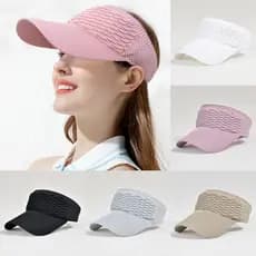Kit 2 Chapéu/Boné Feminino De Aba Longa Respirável Com Viseira Para Uso Externo Em Cor Lisa lindo