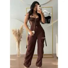 Calça Cargo Drapeada Linha Premiun