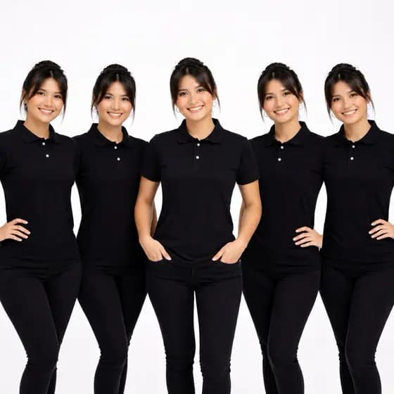 kit 5 Polo Feminina Baby Look Para Personalização e Uniformes