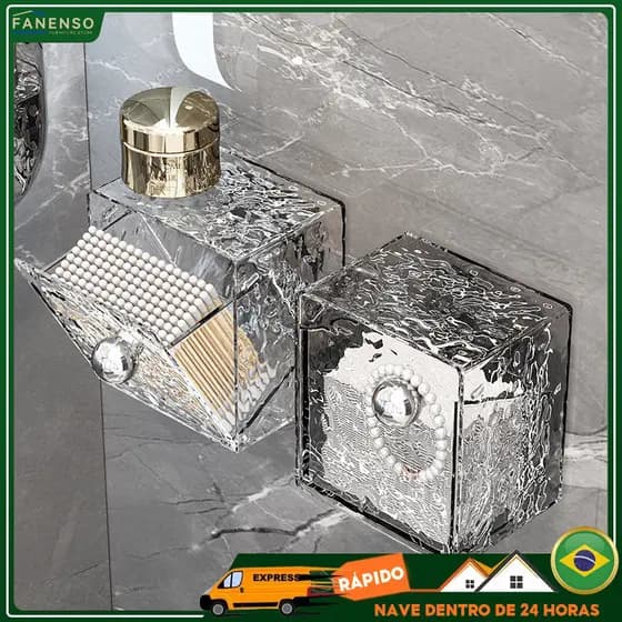 Toiletries Acrílico Caixa De Armazenamento Para Banheiros Com Padrão Glacier Organizador Multifuncional Luxo