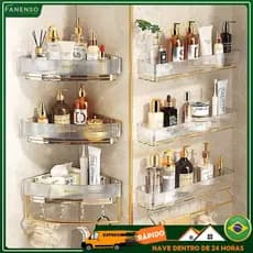 kit 2 Suporte De Shampoo Prateleiras De Banheiro Sem Furo Acrilico Chifre