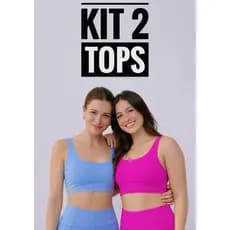 Kit 2 Tops Sortidos Regata Poliamida Fitness Somente o Top