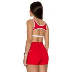 Conjunto Academia Bicolor Short Com Bolso Poliamida Top Diferenciado