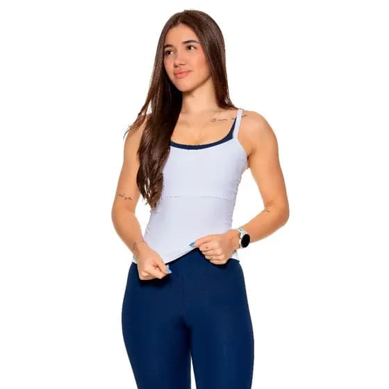 Regata Daily Alça Fina Fitness Poliamida Slim Camiseta Verão