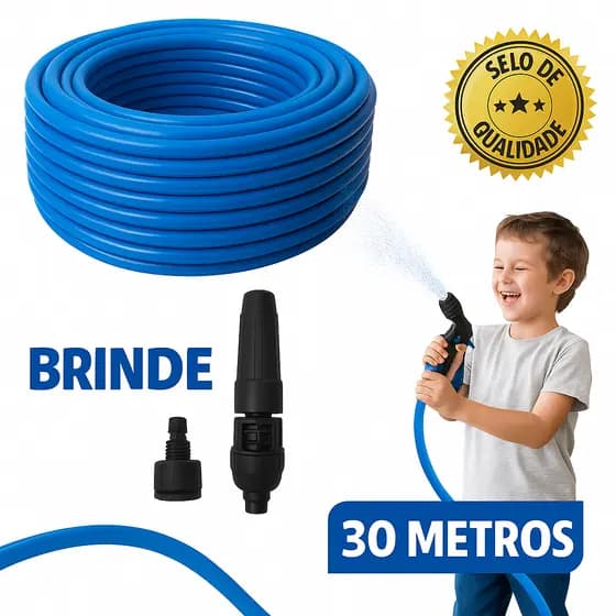 mangueira jardim 30 metros anti torção para quintal limpeza esguicho azul reforçada