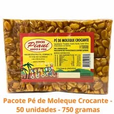 PACOTE PE DE MOLEQUE CROCANTE 50 UNIDADES 750 GRAMAS FESTA JUNINA