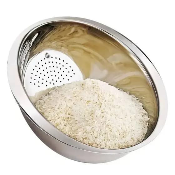 Escorredor de Arroz Inox Multiuso p/ Cozinha 25cm
