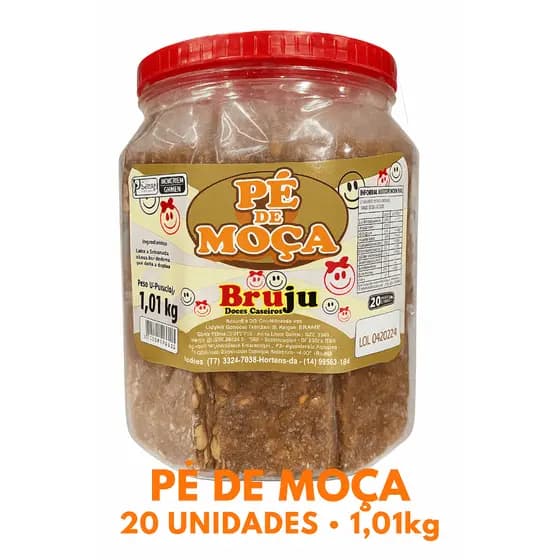 POTE PÉ DE MOÇA COM 20 UNIDADES 1,01KG - DOCES PIAUÍ DOCE PARA FESTA JUNINA