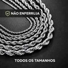 Corrente Trançada Baiana em Aço Inoxidável Masculina/Feminina Dourada e Prateada  - NÃO ENFERRUJA