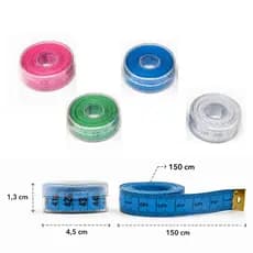 KIT C/ 2/4/6 Fitas Métricas 150cm Corporal Medidas + Pote Acrílico