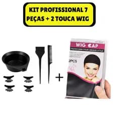 KIT De Pintura e Tintura 7 Peças Profissional + 2 Touca WIG CAP