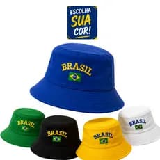 Chapéu Bucket Brasil Vibes Estilo Moda Praia Copa do Mundo 2026 Unissex
