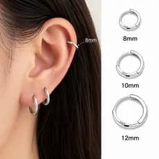 Brincos Argola Punk Rock Ródio - Aço Inoxidável Círculo Para Masculino e Feminino