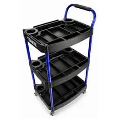 Carrinho Automotivo de Plastico Premium para Detailer Preto - Uso Profissional Com Rodinhas Vonixx