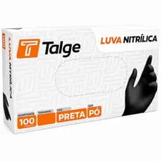 Luva Nitrílica Preta GG 100un Procedimento Black Descartável Resistente Tatuador Estética Oficina