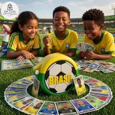 Caixa Figurinhas Copa do Mundo Países Brasil, Argentina,México,Japão e EUA