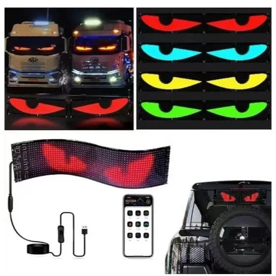 Painel De Pixel Matriz LED Rolagem Publicidade Flexível USB 5V Sinal Do Carro Controle App Bluetooth