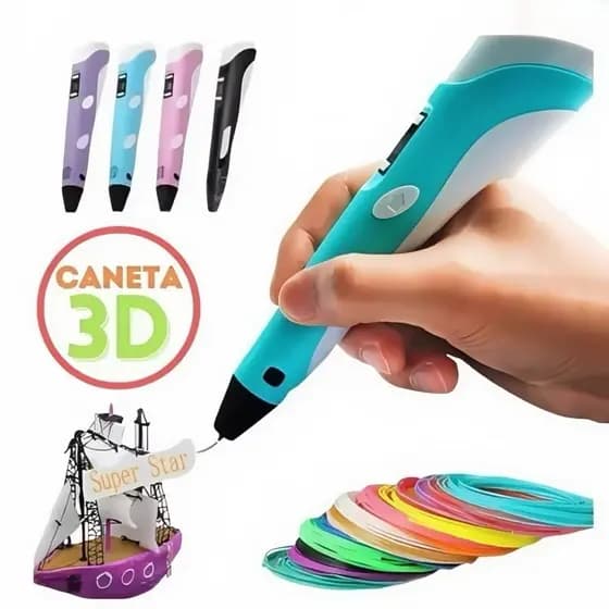 Caneta 3D Impressora Infantil Com Filamentos DIY Filamento Plastico ABS Desenho Seguro Criança