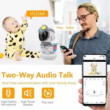 Câmera De Segurança Astronauta Com Wifi Ip Baba Eletrônica 360º microfone áudio bivolt 1080p YOOSEE