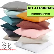 Kit 4 Fronhas Avulsas Lisa Microfibra Premier 170 fios