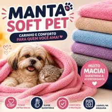 Cobertor Manta para Pet Mantinha Microfibra Soft para Cachorros e Gatos