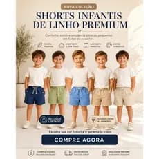 Short Infantil Menino Mauricinho em Linho - Confortável, Elegante e Perfeito para Ocasões Especiais